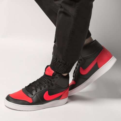 Original Men's NIKE EBERNON MID Black/ Habanero Red AQ1773 005 Size UK 9 (SA 9)
