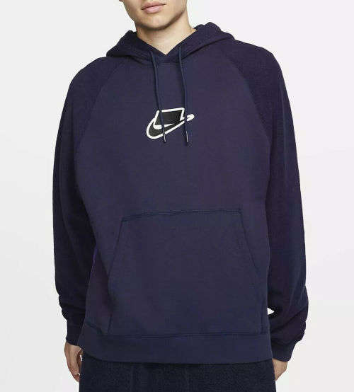 Nike Men's SPORTSWEAR NSW FLEECE PULLOVER HOODIE Blue/ Purple BV4601 498 Size Large