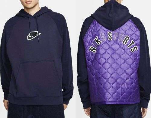 Nike Men's SPORTSWEAR NSW FLEECE PULLOVER HOODIE Blue/ Purple BV4601 498 Size Large