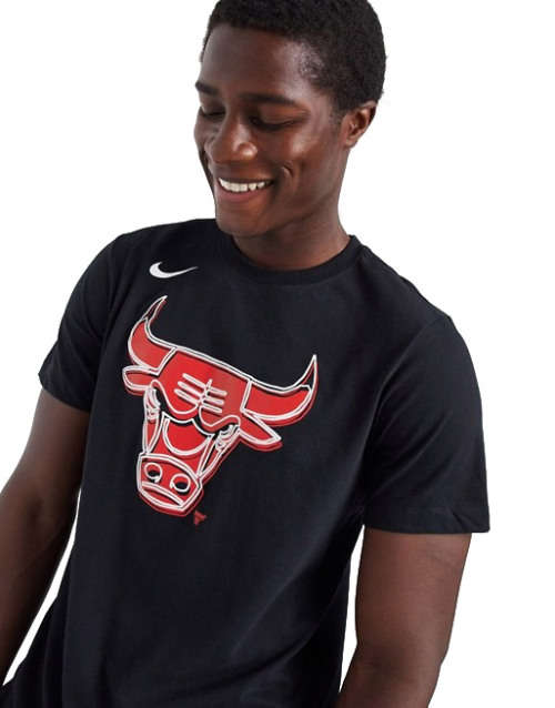 NIKE Men's NBA Chicago Bulls Fanwear Logo Tee Shirt Black BV8103 010 Size XL