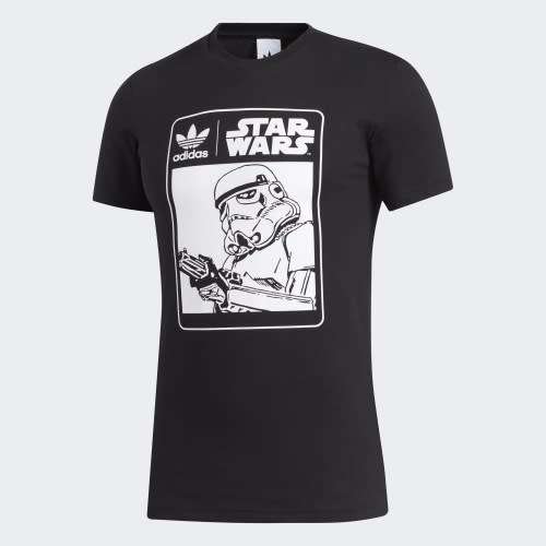 adidas Men's Star Wars Stormtrooper Box Logo Tee Black CJ2114 Size Large