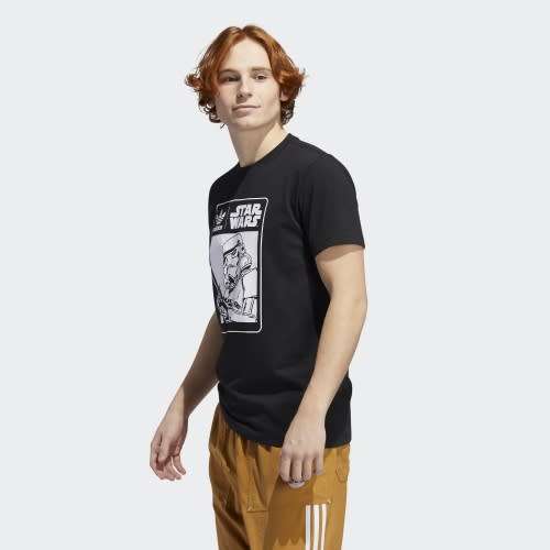 adidas Men's Star Wars Stormtrooper Box Logo Tee Black CJ2114 Size Large
