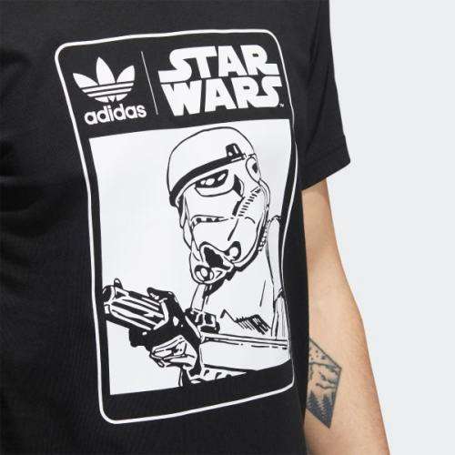 adidas Men's Star Wars Stormtrooper Box Logo Tee Black CJ2114 Size Large