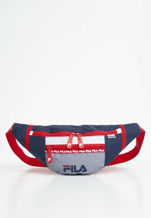 FILA Hip Sack Waistpack Running Waist Belt Bag Navy/ Red F1013269