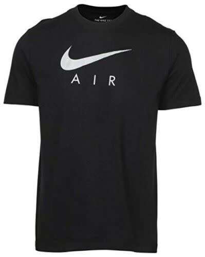 NIKE Men's Swoosh Air Metallic Graphic Tee 100% Cotton Black/Silver BV0626 010 Size XL