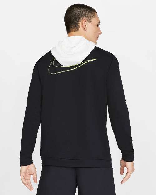 Nike Dri-FIT Men's Full Zip Training Hoodie Black/White CK4591 010 Size Large