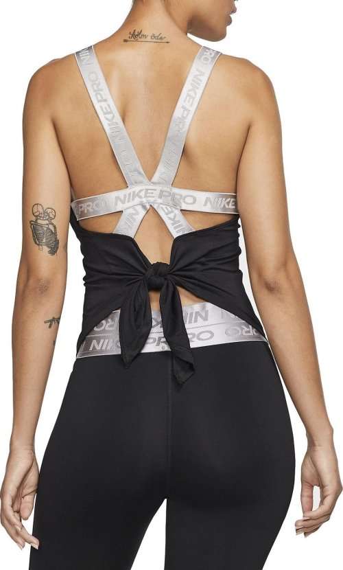 Nike PRO Women's Capsule Elastika Tank Top Grx Sleeveless Black BV3432 010 Size Large