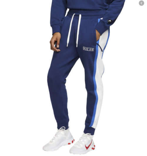 Nike Air Men's Fleece Trousers Blue/White CV9087 492 Size Medium
