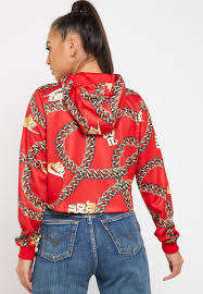 Nike Women's Crop Top Red Pullover Hoodie CJ6305 657 Size Medium