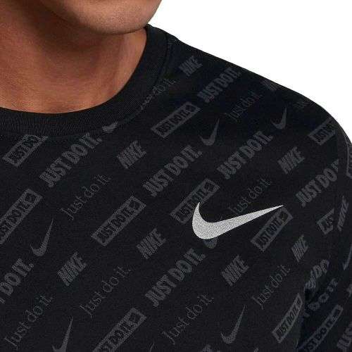 Nike Men's Dry JDI Brand Mark AOP Black Tee Shirt CI7565 010 Size Large
