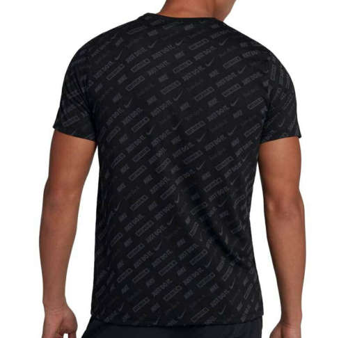 Nike Men's Dry JDI Brand Mark AOP Black Tee Shirt CI7565 010 Size Large
