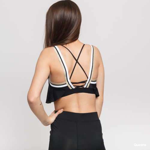 NIKE Women Sports Wear Jersey Glam Bra black/ White/ Gold BV4897 010 Size Medium