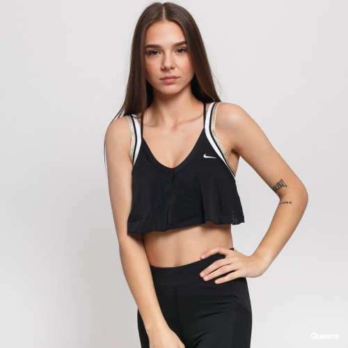 NIKE Women Sports Wear Jersey Glam Bra black/ White/ Gold BV4897 010 Size Medium