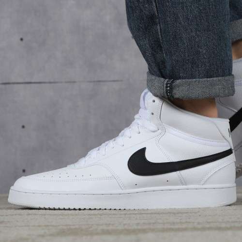 Nike Men's Court Vision Mid Summit White/ Black CD5466 101 Size UK 9 (SA 9)