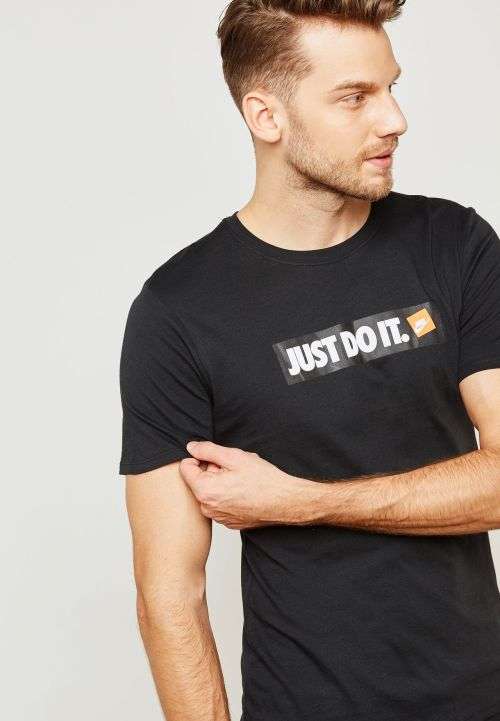 NIKE Men's Sportswear NIKE JUST DO IT TEE Black CI4958 010 Size Large