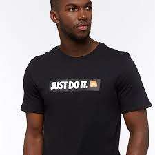 NIKE Men's Sportswear NIKE JUST DO IT TEE Black CI4958 010 Size Large