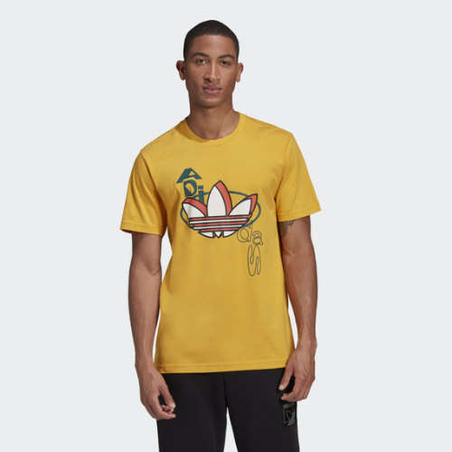 adidas Men's STREETBALL MULT TEE Active Gold EW3190 Size Large