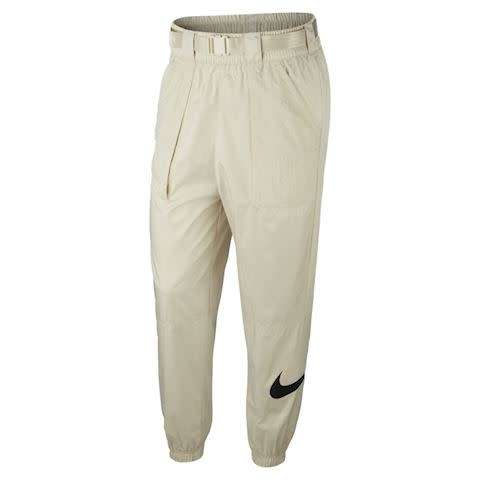 Nike Women's Sportswear Woven Swoosh Pants Fossil/ Black CJ3776 238 Size Medium