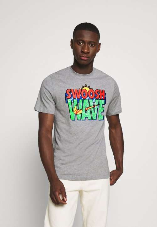 NIKE Men's Sportswear Swoosh Wave Tee Grey CW0430 063 Size XL