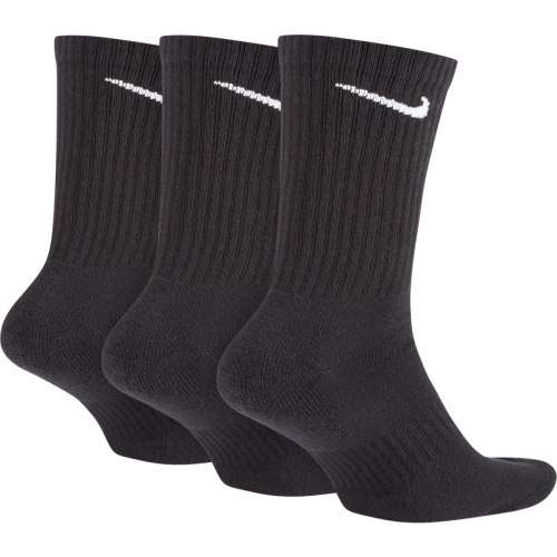 NIKE Unisex Everyday Cushioned Training Crew Socks (3 Pairs) Black SX7664 010 Size UK 11-14.5