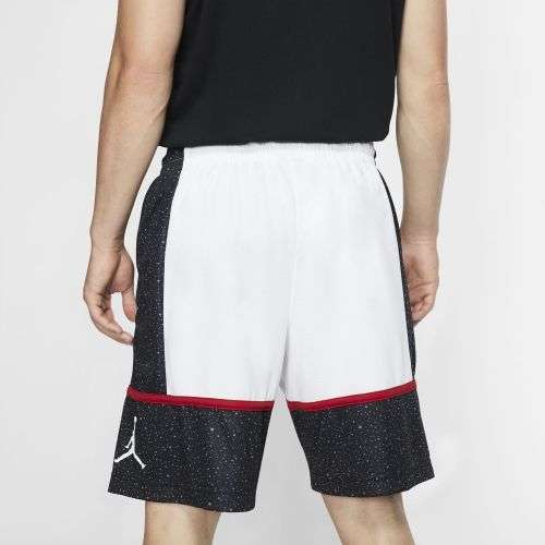 NIKE AIR JORDAN JUMPMAN GRAPHIC SHORTS White/Black AV3211 010  Size Large