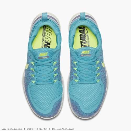 Nike Women's FREE RN DISTANCE 2 Polarized Blue/ VOLT 863776 402 Size UK 4.5 (SA 4.5)