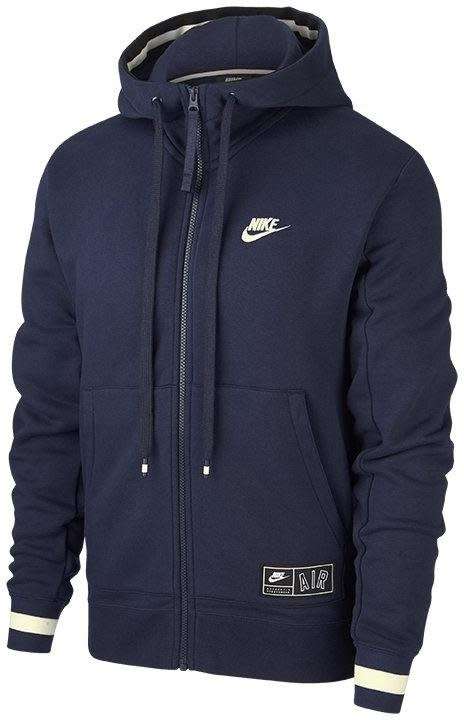 Nike AIR Men's Sportswear Full ZIP Hoodie Fleece Blue (LOOSE FIT) CN9117 451 Size Large