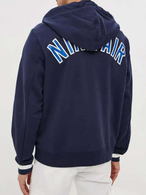 Nike AIR Men's Sportswear Full ZIP Hoodie Fleece Blue (LOOSE FIT) CN9117 451 Size Large