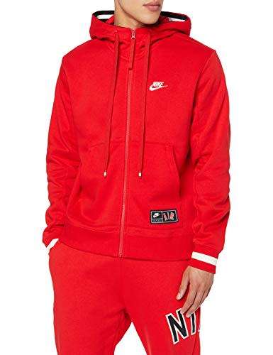 Nike AIR Men's Sportswear Full ZIP Hoodie Fleece Red (LOOSE FIT) CN9117 657 Size Large