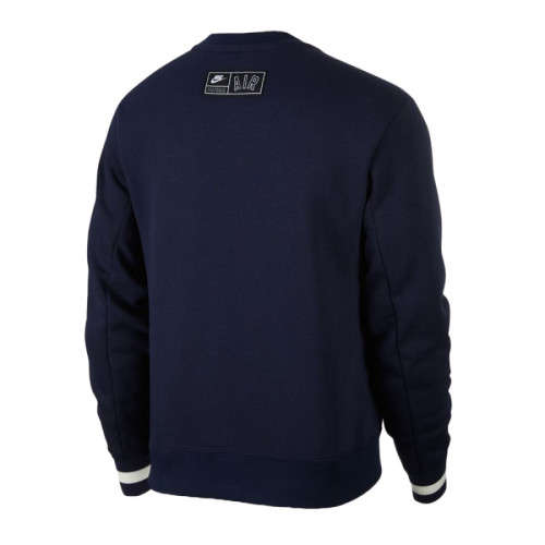NIKE AIR Men's Fleece Crewneck Warm Sweatshirt Blue/White (LOOSE FIT) CN9123 451 Size Medium