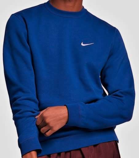 NIKE Men's Sportswear Crew Neck Warm Sweater Fleece Royal Blue 839667 438 Size Large