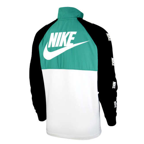 Nike Men's Sweatshirt Sportswear Hybrid 1/4 ZIP Neptune Green/White/Black CW5890 370 Size Medium