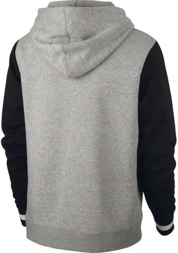 Nike AIR Men's Sportswear Hoodie WARM Fleece Grey/Black (LOOSE FIT) AR1817 063 Size Large