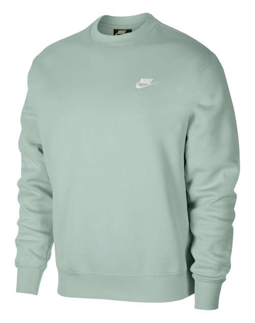 NIKE Men's Sportswear Club Crew Sweatshirt Fleece Warm Green BV2662 321 Size Medium