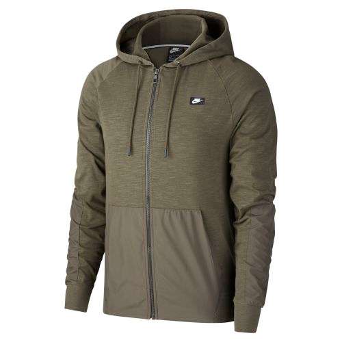 Nike Men's Sportswear Full Zip Hoodie Cargo Khaki (Standard Fit) CI9584 325 Size Large