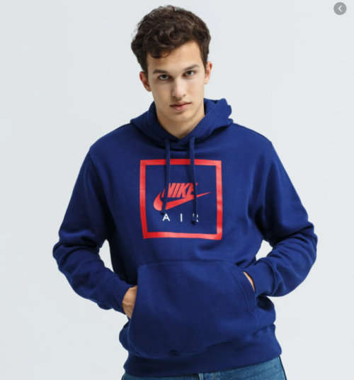 Nike Men's Sportswear Club Hoodie Fleece Blue (STANDARD FIT) CI1052 492 Size XL