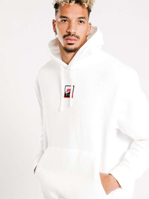 Nike AIR Men's Sportswear POPOVER Hoodie Fleece in White (STANDARD FIT) CT7172 100 Size Medium