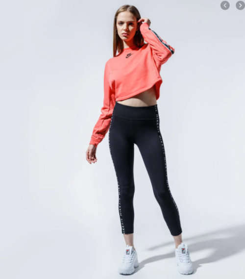 Nike AIR Women's Crop Top Crew Sweatshirt Dark Pink CJ3115 814 Size Medium