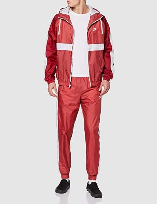 Original Men's Nike 2 Piece Track Suit  Woven Red/ White BV3025 681 Size Large