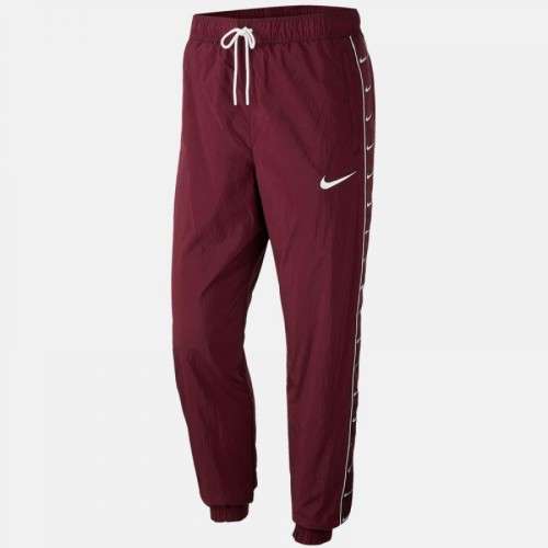 NIKE MEN'S Sportswear SWOOSH WOVEN TRACK PANT Maroon (Standard Fit) CD0421 681 Size XL