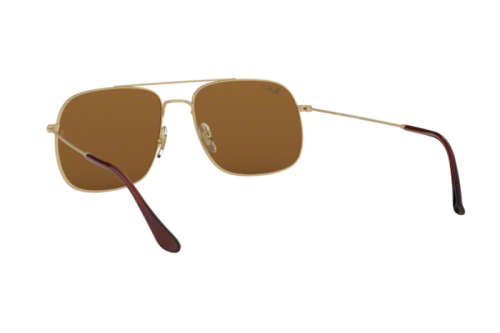 Ray-Ban Original UNISEX Polarized Sunglasses RB3595 9013/83 59-17 Rubber Gold/ Brown