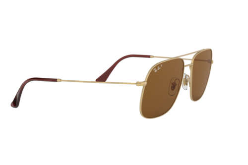 Ray-Ban Original UNISEX Polarized Sunglasses RB3595 9013/83 59-17 Rubber Gold/ Brown