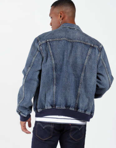LEVI'S Men's UNBASIC BOMBER TRUCKER JACKET BLUE 67785 0001 Size XL