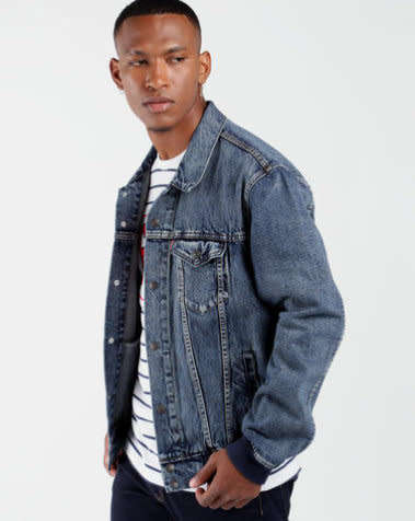 LEVI'S Men's UNBASIC BOMBER TRUCKER JACKET BLUE 67785 0001 Size XL