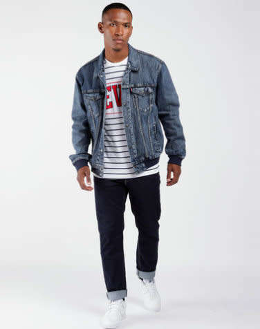 LEVI'S Men's UNBASIC BOMBER TRUCKER JACKET BLUE 67785 0001 Size XL