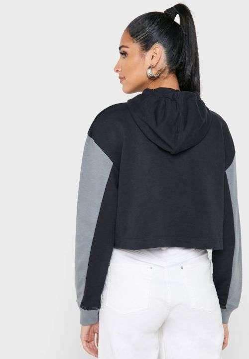 Nike Women's Sportswear Varsity Pullover Hoodie Black/Grey (LOOSE FIT) CJ4072 010 Size Medium