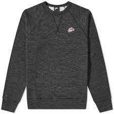NIKE Men's Heritage Crew Warm  (STD FIT)Sweatshirt Black/Grey CN9681 011 Size Medium