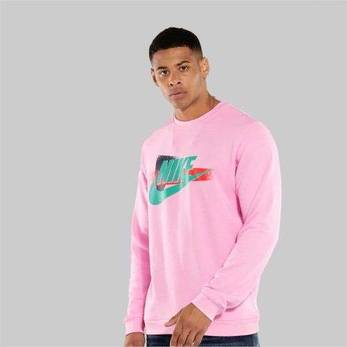 NIKE Men's Sportswear Festival Crew Sweatshirt Pink CW3206 629 Size Medium