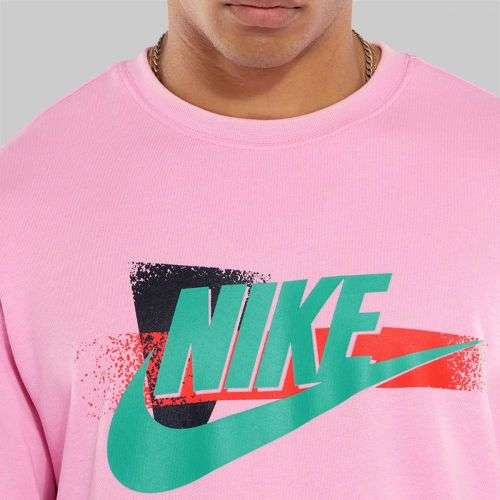 NIKE Men's Sportswear Festival Crew Sweatshirt Pink CW3206 629 Size Medium