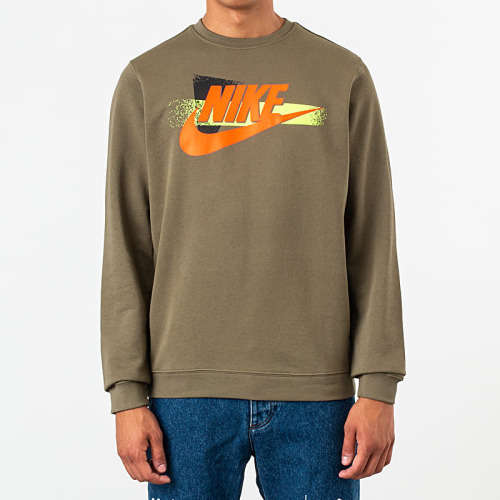 NIKE Men's Sportswear Festival Crew Sweatshirt Olive Green CW3206 222 Size XL